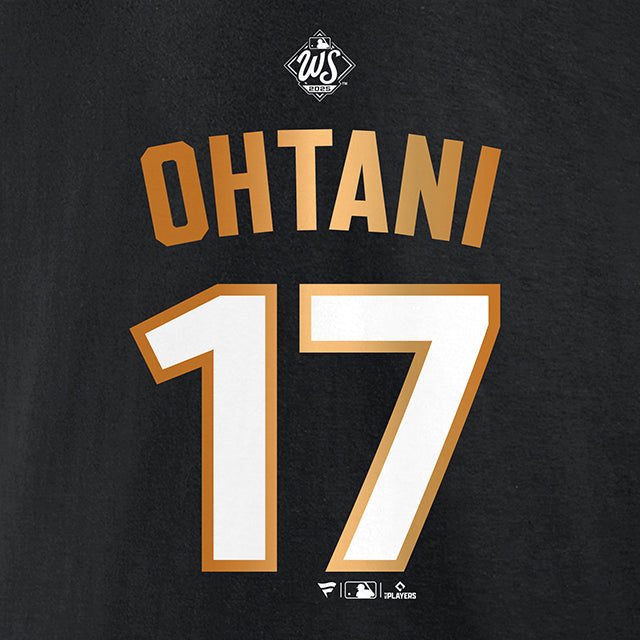 大谷翔平モデル 2025 ワールドシリーズチャンピオン Tシャツ ロサンゼルス ドジャース MLB 2025 WORLD SERIES CHAMPIONS NAME & NUMBER T-SHIRT BLACK