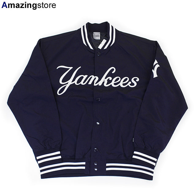 ファナティクス ジャケット ニューヨーク ヤンキース FANATICS STANDARD LOGO SATIN JACKET NAVY