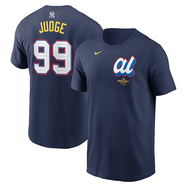 アーロン ジャッジモデル 海外取寄 ナイキ 2025 MLB オールスター Tシャツ 2025 MLB ALL-STAR EDITION NAME&NUMBER T-SHIRT NAVY