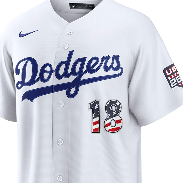 山本由伸モデル 海外取寄 ナイキ USA 独立記念日 レプリカユニフォーム ロサンゼルス ドジャース 2026 MLB 250 FOURTH OF JULY HOME STADIUM JERSEY WHITE