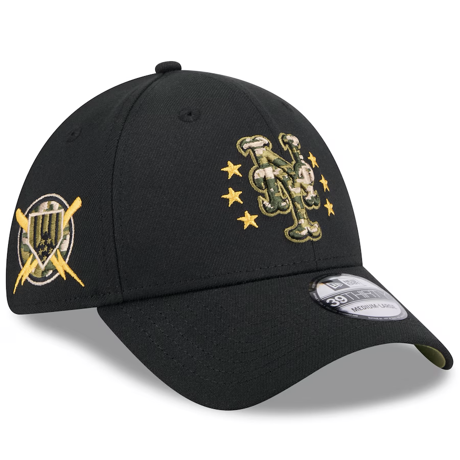 海外取寄 ニューエラ キャップ 39THIRTY ニューヨーク メッツ 2024 MLB ARMED FORCES STARS N STRIPES FLEX FIT BLACK