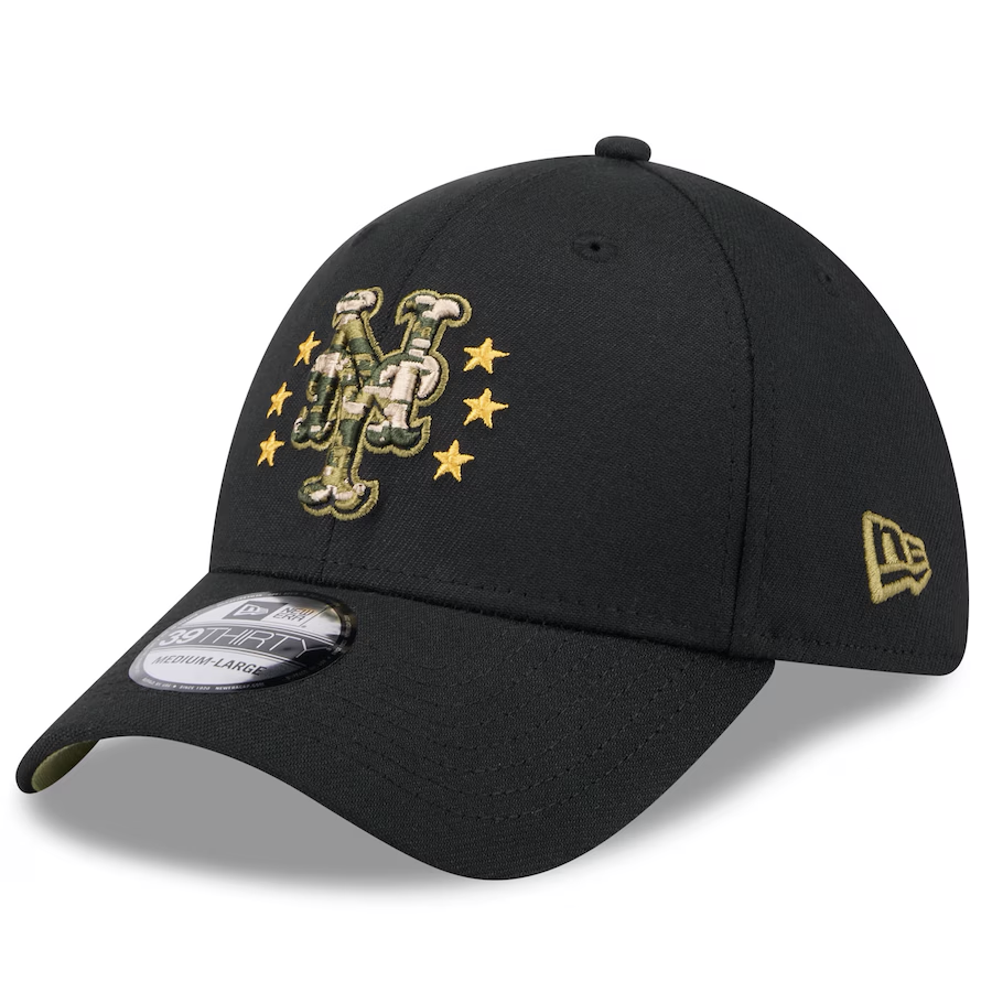 海外取寄 ニューエラ キャップ 39THIRTY ニューヨーク メッツ 2024 MLB ARMED FORCES STARS N STRIPES FLEX FIT BLACK