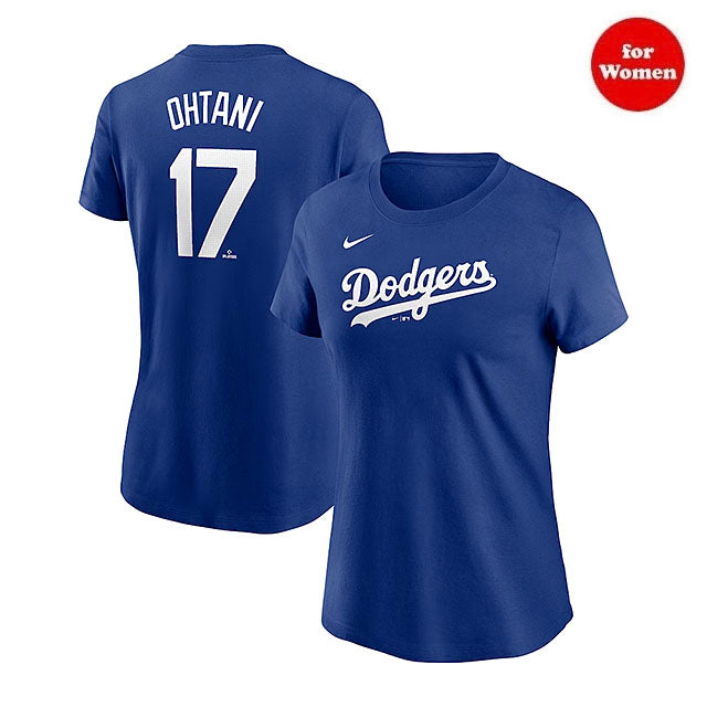 海外取寄 女性用 大谷翔平モデル NIKE Tシャツ ロサンゼルス ドジャース WOMEN'S PLAYER NAME&NUMBER T-SHIRT ROYAL ナイキ LOS ANGELES DODGERS