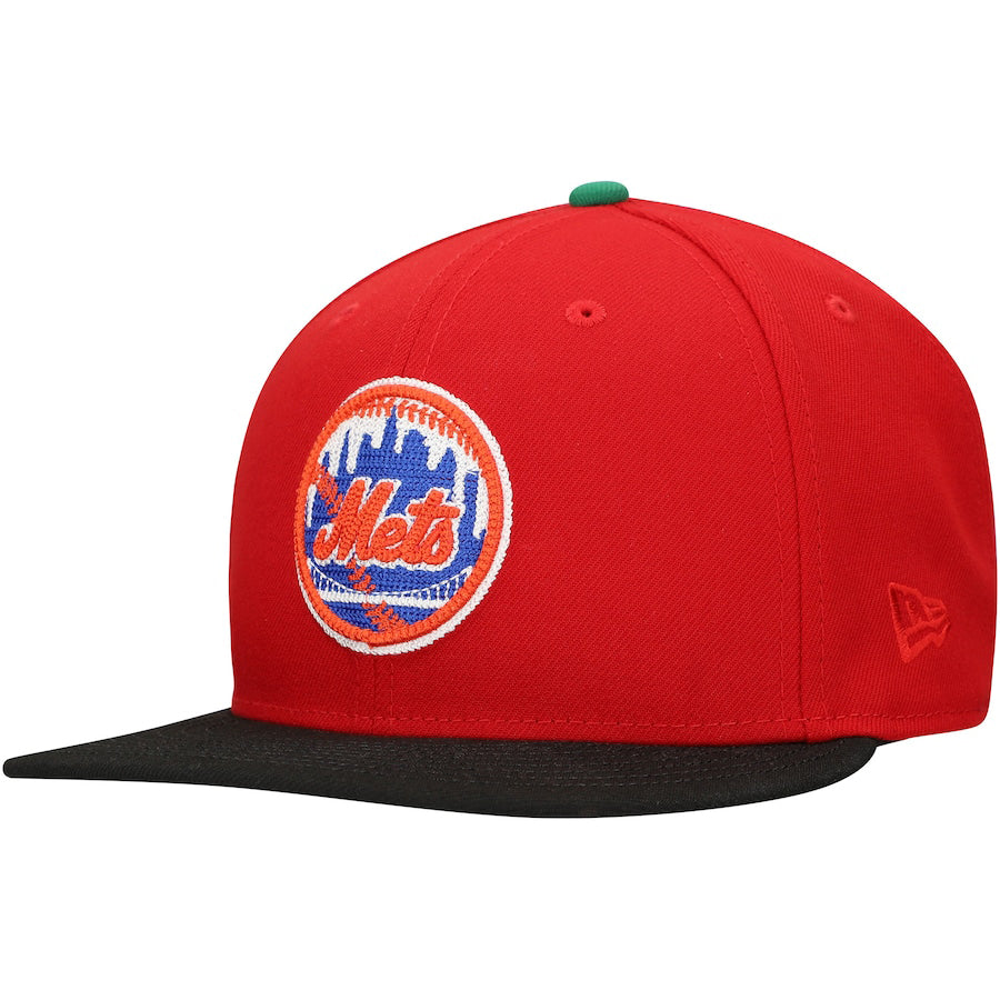 ニューエラ 9FIFTY スナップバック ニューヨーク メッツ THE 7 LINE MLB HOME RUN APPLE COLLECTION SNAPBACK SCARLET