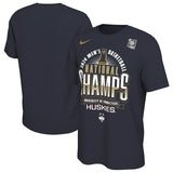 UCONN ハスキーズ 海外取寄 カレッジバスケットボール マーチマッドネス チャンピオン ロッカールーム Tシャツ ネイビー ナイキ