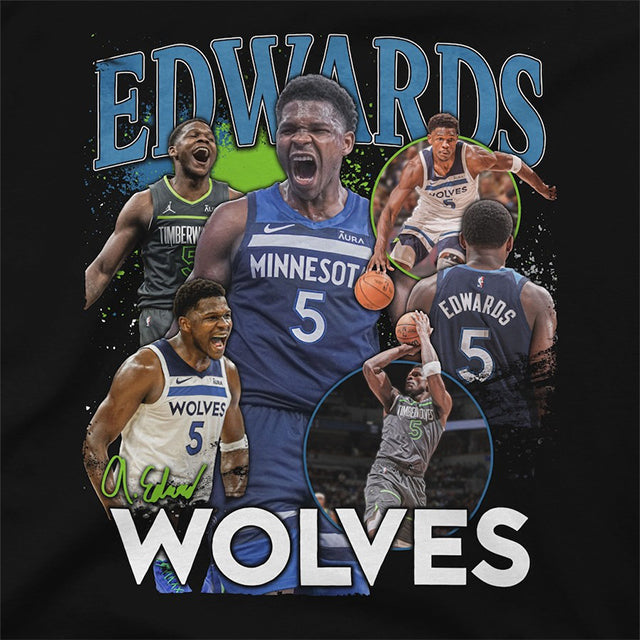 アンソニー・エドワーズ 海外取寄 Tシャツ ミネソタ ティンバーウルブス PLAYER CROSSROADS T-SHIRT BLACK