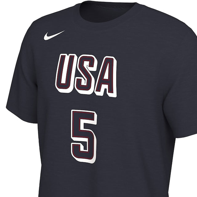 即日発送 アンソニー・エドワーズモデル ナイキ バスケ USA代表 Tシャツ 2024 USA BASKETBALL NAME&NUMBER T-SHIRT NAVY