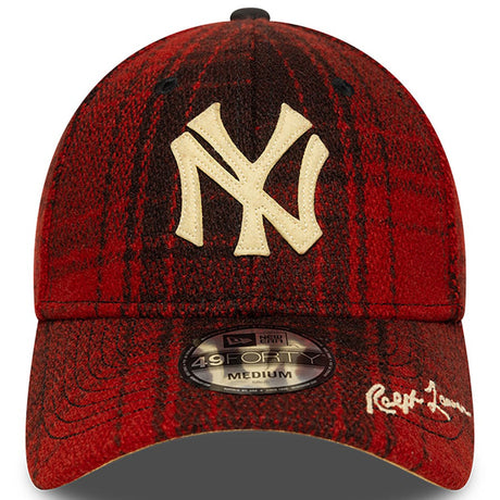 ニューエラ 49FORTY 海外取寄 ニューヨーク ヤンキース ラルフローレン MLB FITTED CAP RED PLAID