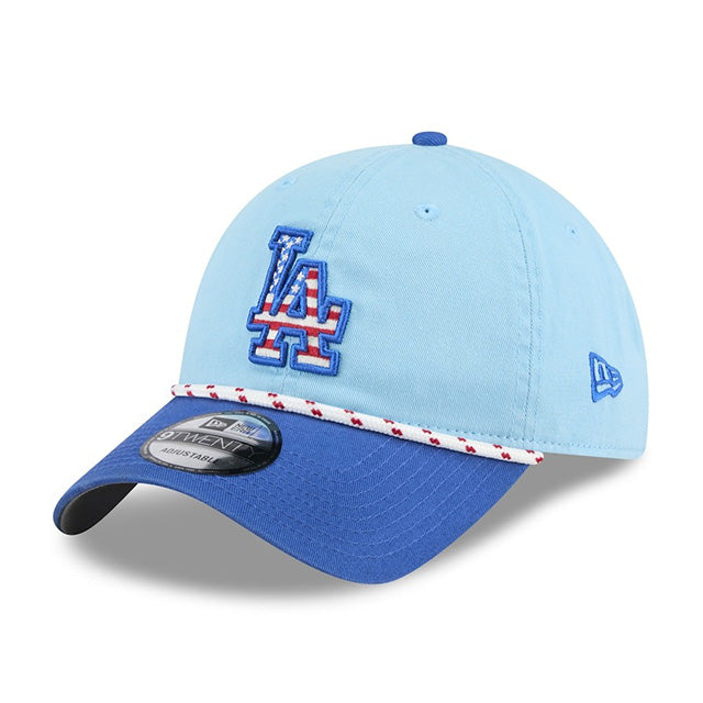 海外取寄 ニューエラ キャップ 9TWENTY ロサンゼルス ドジャース 2025 MLB JULY 4TH STARS N STRIPES ADJUSTABLE CAP LIGHT BLUE