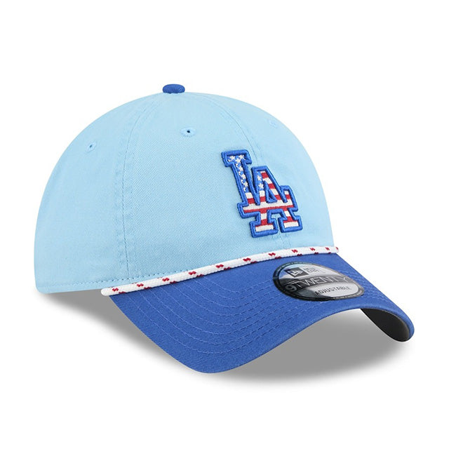 海外取寄 ニューエラ キャップ 9TWENTY ロサンゼルス ドジャース 2025 MLB JULY 4TH STARS N STRIPES ADJUSTABLE CAP LIGHT BLUE