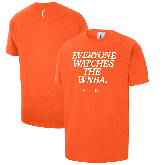 海外取寄 ナイキ WNBA バスケ EVERYONE WATCHS THE WNBA T-SHIRT ORANGE NIKE TOGETHXR