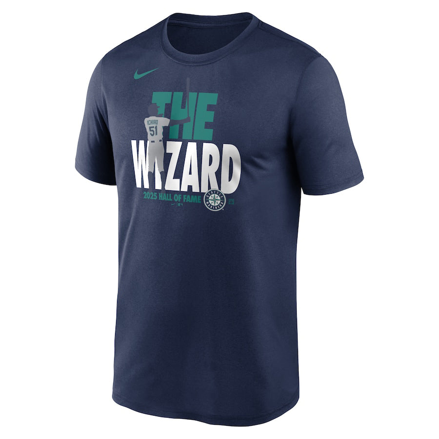 イチロー選手モデル 海外取寄 NIKE Tシャツ シアトル マリナーズ 2025 NATIONAL BASEBALL HALL OF FAME LEGEND T-SHIRT NAVY