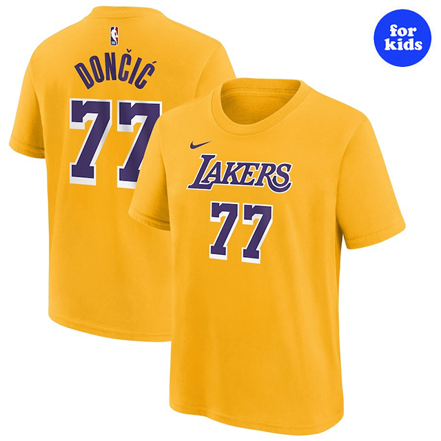 子供用 海外取寄 ナイキ Tシャツ ルカ ドンチッチモデル Tシャツ YOUTH 2024-25 ICON EDITION NAME&NUMBER T-SHIRT GOLD