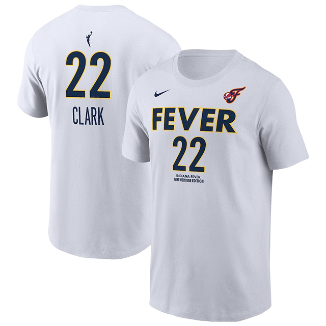 海外取寄 ケイトリン・クラークモデル ナイキ バスケ インディアナ フィーバー WNBA HEROINE EDITION NAME&NUMBER T-SHIRT WHITE