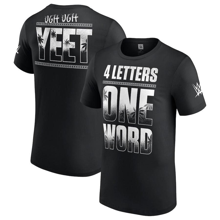 海外取寄 ジェイ ウーソモデル WWE AUTHENTIC Tシャツ FOUR LETTER ONE WORD T-SHIRT BLACK