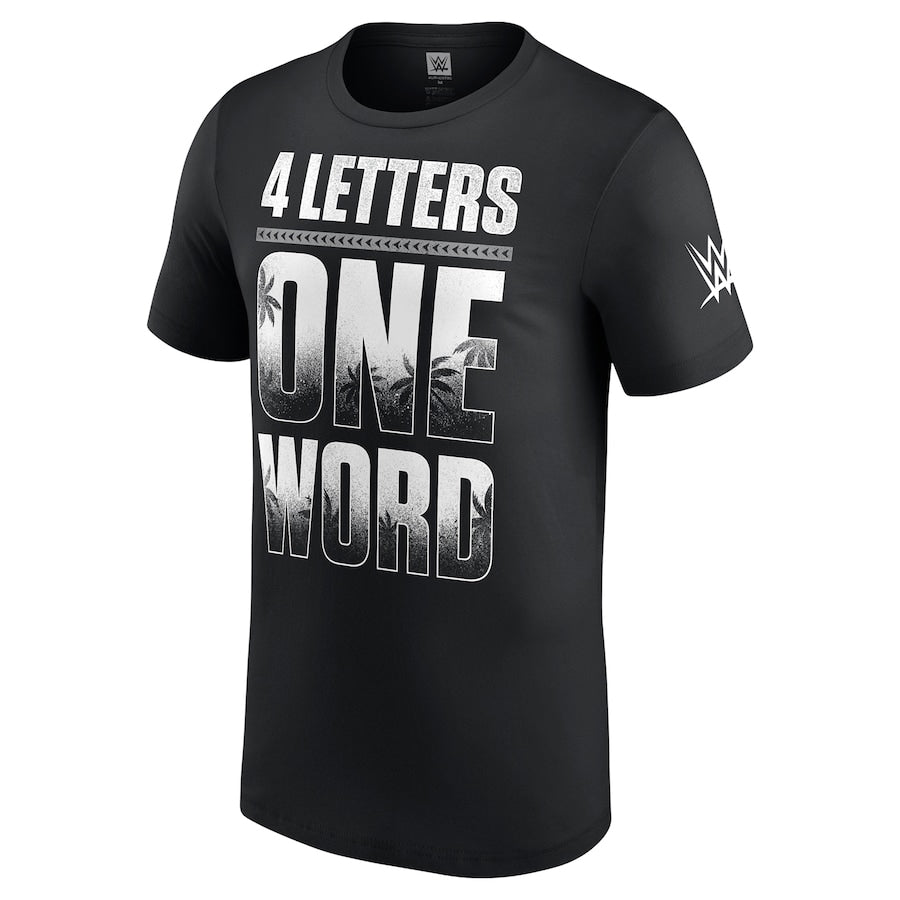 海外取寄 ジェイ ウーソモデル WWE AUTHENTIC Tシャツ FOUR LETTER ONE WORD T-SHIRT BLACK