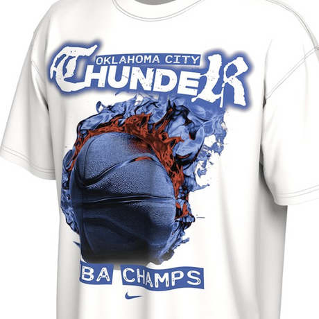 海外取寄 ナイキ Tシャツ オクラホマシティ サンダー 2025 NBA FINALS CHAMPIONS CELEBRATION PARADE T-SHIRT WHITE