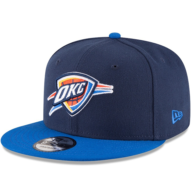 海外取寄 ニューエラ キャップ 9FIFTY オクラホマシティ サンダー 2025 NBA FINALS CHAMPIONS SIDE PATCH ADJUSTABLE CAP NAVY-BLUE