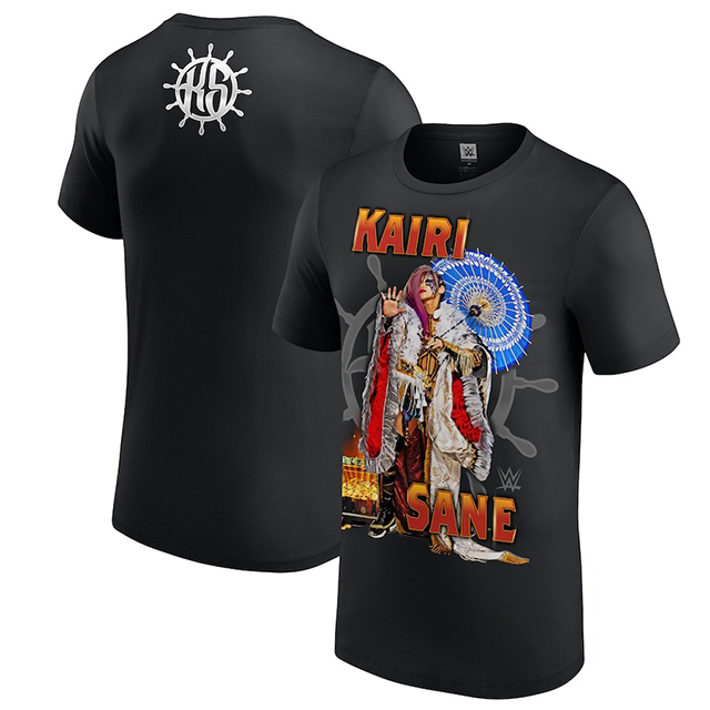 カイリ セインモデル 海外取寄 WWE AUTHENTIC Tシャツ WHEEL T-SHIRT BLACK