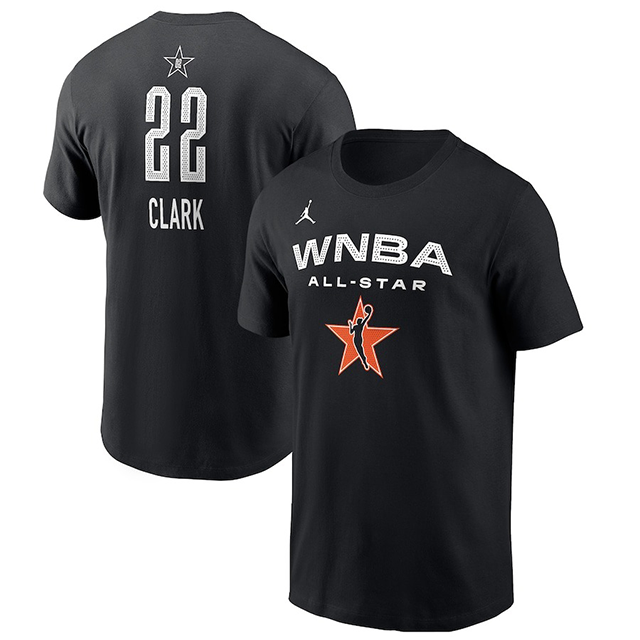 海外取寄 ケイトリン・クラークモデル ジョーダンブランド バスケ オールスター インディアナ フィーバー 2025 WNBA ALL STAR GAME NAME&NUMBER T-SHIRT BLACK
