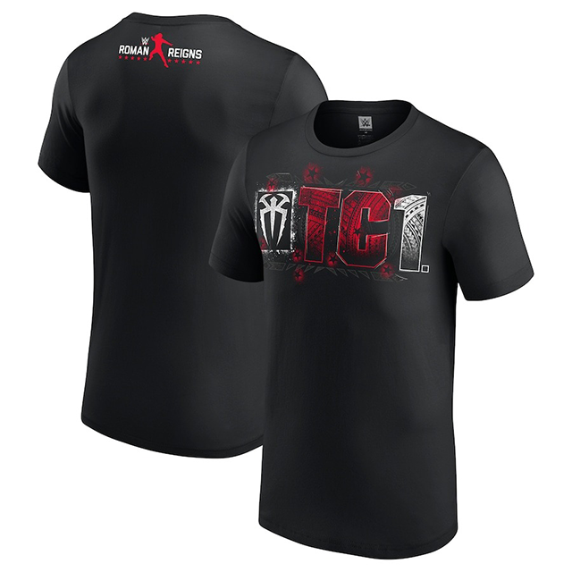 ローマン レインズモデル 海外取寄 WWE AUTHENTIC Tシャツ OTC 1 T-SHIRT BLACK