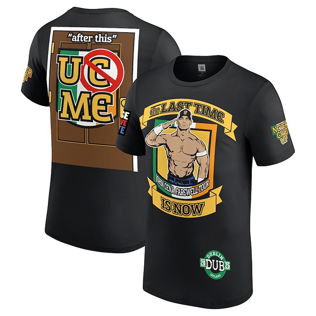 ジョン シナモデル 海外取寄 WWE AUTHENTIC Tシャツ FAREWELL TOUR 2025 DUBLIN T-SHIRT BLACK