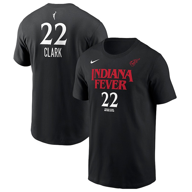 海外取寄 ケイトリン・クラークモデル ナイキ バスケ インディアナ フィーバー WNBA REBEL EDITION NAME&NUMBER T-SHIRT BLACK