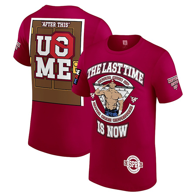 ジョン シナモデル WWE AUTHENTIC Tシャツ FAREWELL TOUR 2025 SPRINGFIELD T-SHIRT MAROON