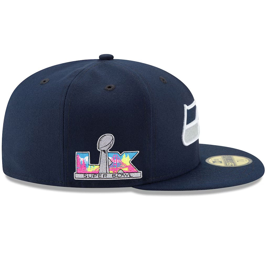 第60回スーパーボウル進出記念 海外取寄 ニューエラ 59FIFTY シアトル シーホークス NFL SUPER BOWL LX FITTED CAP NAVY