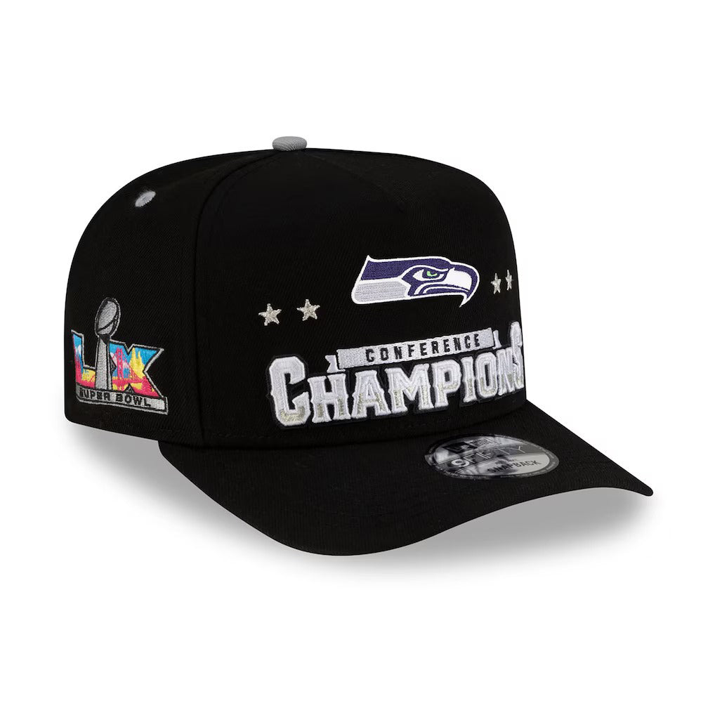 第60回スーパーボウル進出記念 海外取寄 ニューエラ 9FIFTY シアトル シーホークス NFL NFC CHAMPIONS LOCKER ROOM TROPHY COLLECTION A-FRAME SNAPBACK