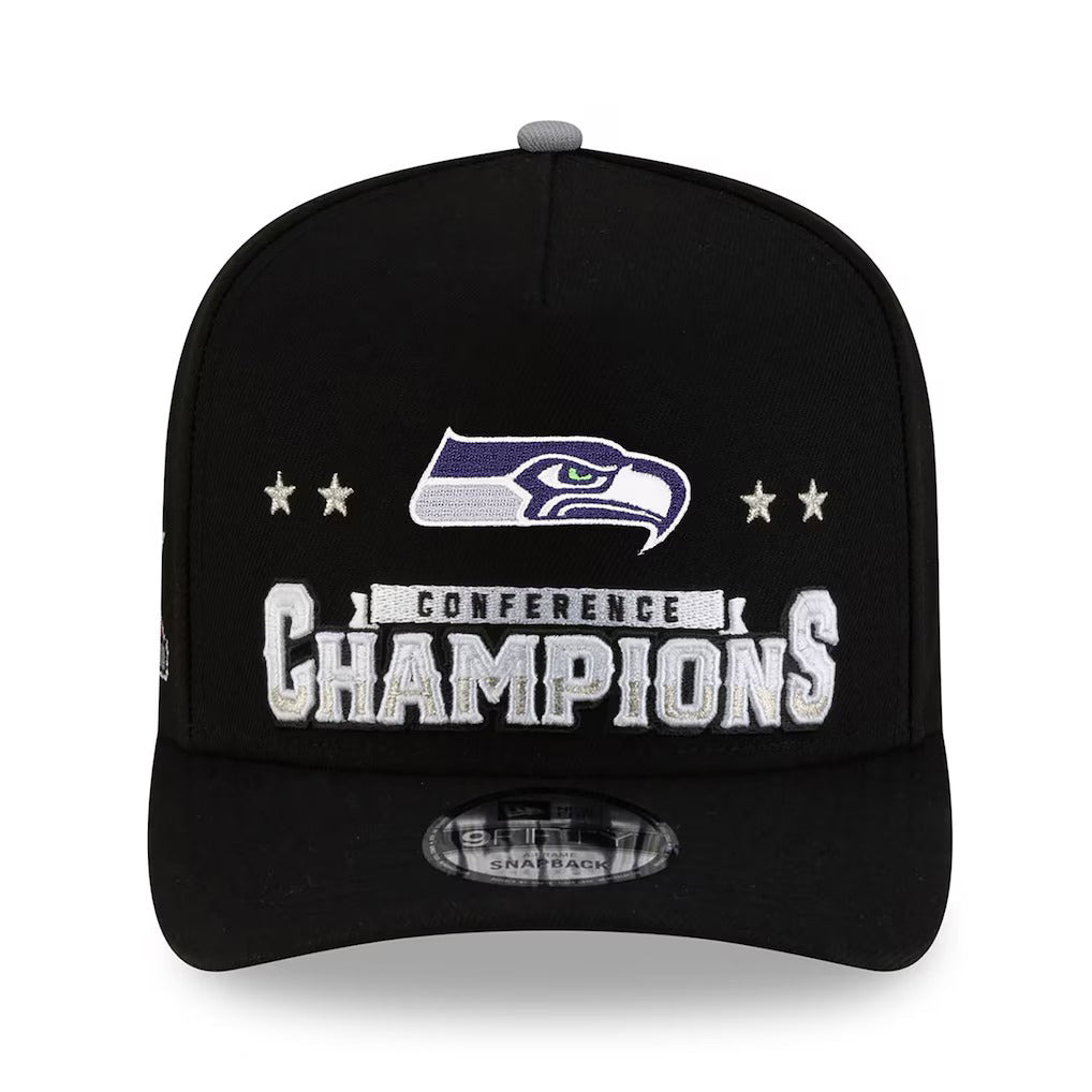 第60回スーパーボウル進出記念 海外取寄 ニューエラ 9FIFTY シアトル シーホークス NFL NFC CHAMPIONS LOCKER ROOM TROPHY COLLECTION A-FRAME SNAPBACK