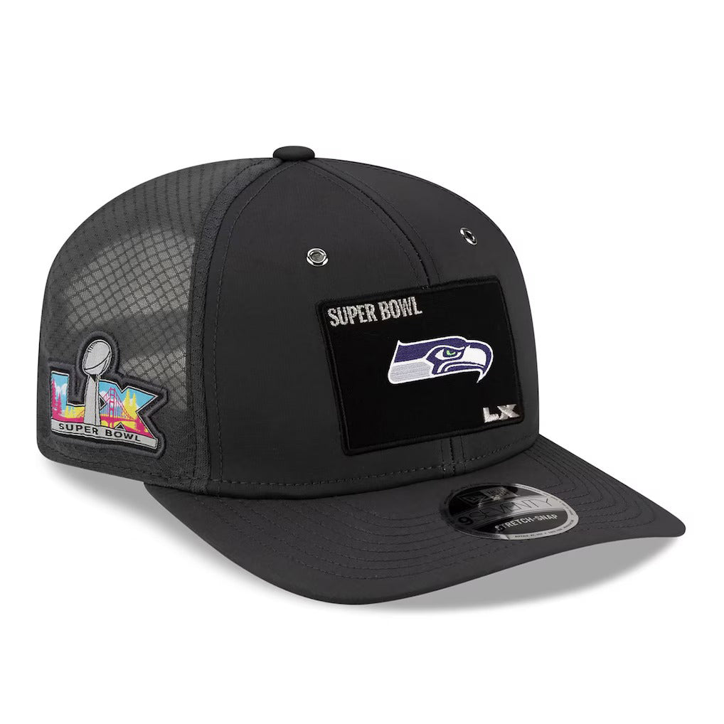 第60回スーパーボウル進出記念 海外取寄 ニューエラ 9SEVENTY シアトル シーホークス NFL OPENING NIGHT SNAPBACK CHARCOAL