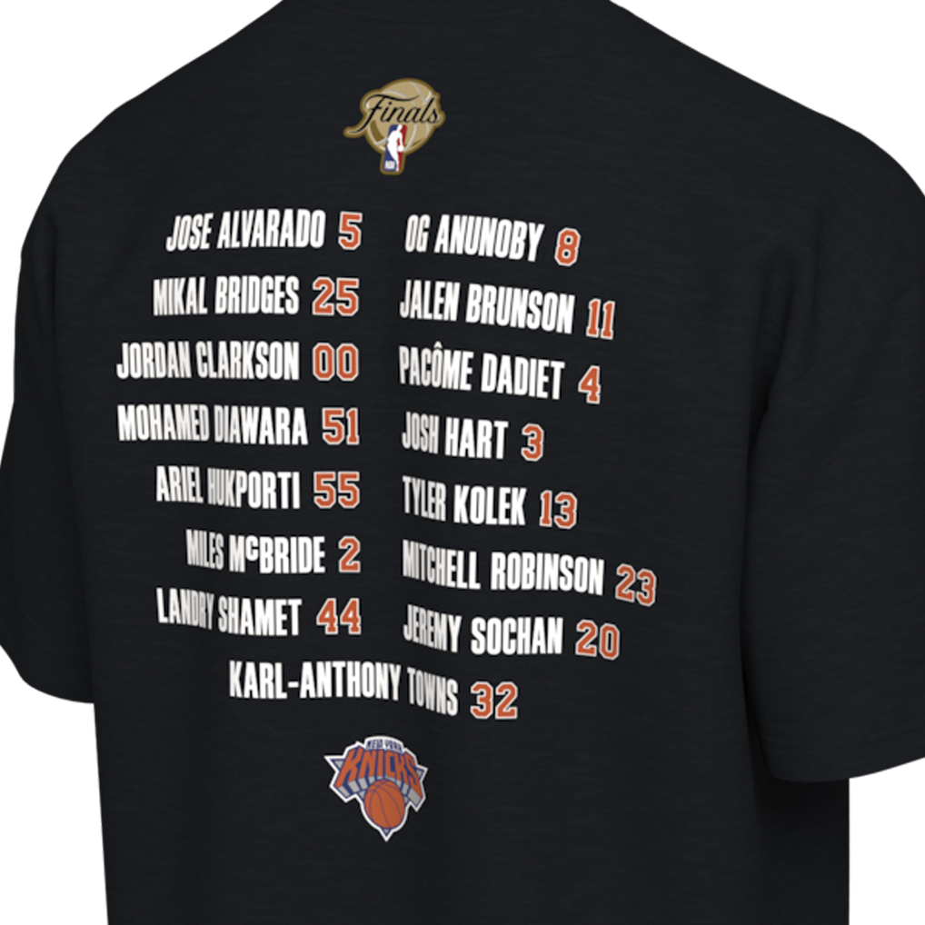 53年振りNBAファイナル優勝 海外取寄 ナイキ Tシャツ ニューヨーク ニックス 2026 NBA FINALS CHAMPIONS ROSTER CLUB T-SHIRT BLACK