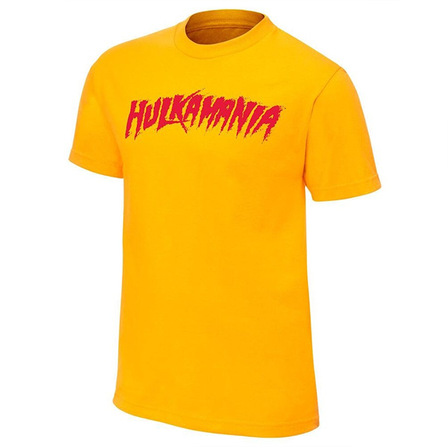 ハルク ホーガンモデル 海外取寄 WWE AUTHENTIC Tシャツ HULKAMANIA T-SHIRT YELLOW