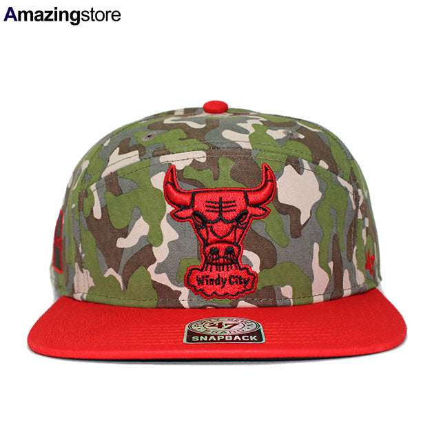 47BRAND シカゴ ブルズ スナップバック CHENY CAMPER SNAPBACK WOODLAND CAMO-RED