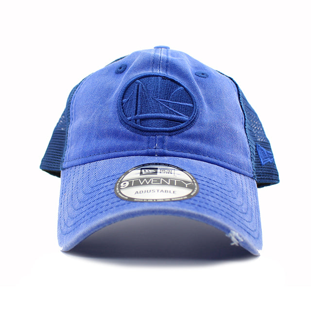 ニューエラ 9TWENTY メッシュキャップ ゴールデンステイト ウォリアーズ NBA TONAL-WASHED TRUCKER MESH CAP ROYAL