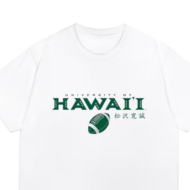 松澤寛政モデル 海外取寄 ハワイ レインボーウォリアーズ SPORTS SHERSEY T-SHIRT WHITE