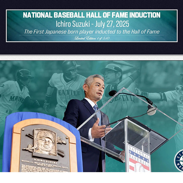 イチロー HALL OF FAMEモデル 海外取寄 額入りコラージュフレーム シアトル マリナーズ HIGHLAND MINT 2025 BASEBALL HOF INDUCTION SILVER COIN MARQUEE PHOTO MINT