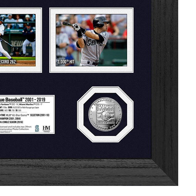 イチロー HALL OF FAMEモデル 海外取寄 額入りコラージュフレーム シアトル マリナーズ HIGHLAND MINT 2025 BASEBALL HOF INDUCTION SILVER COIN MARQUEE PHOTO MINT