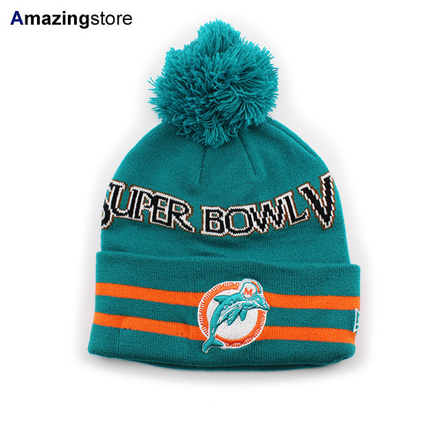 ニューエラ ニットキャップ ビーニー マイアミ ドルフィンズ NFL SUPER BOWL VIII KNIT CAP BEANIE AQUA