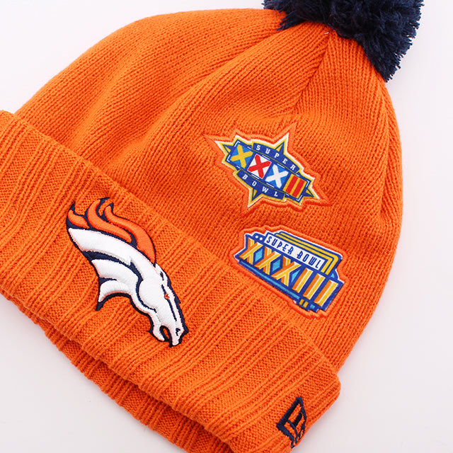 ニューエラ ニットキャップ ビーニー デンバー ブロンコス NFL SUPER BOWL PATCHES KNIT CAP BEANIE ORANGE NEW ERA DENVER BRONCOS