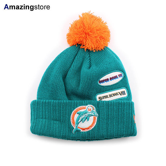ニューエラ ニットキャップ ビーニー マイアミ ドルフィンズ NFL SUPER BOWL PATCHES KNIT CAP BEANIE AQUA NEW ERA MIAMI DOLPHINS