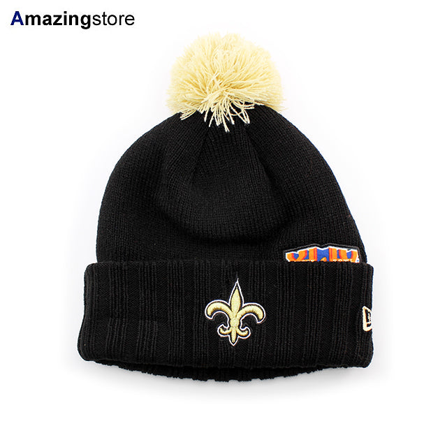 ニューエラ ニットキャップ ビーニー ニューオリンズ セインツ NFL SUPER BOWL PATCHES KNIT CAP BEANIE BLACK