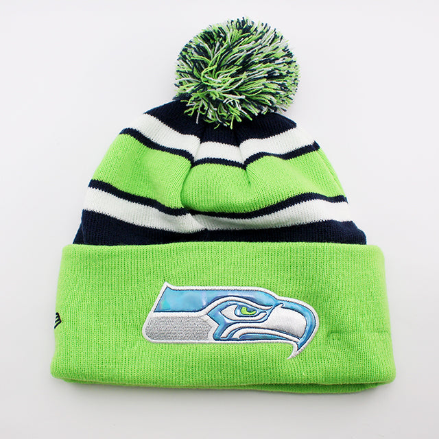 ニューエラ ニットキャップ ビーニー シアトル シーホークス NFL BIG-SCREEN KNIT CAP BEANIE LIME GREEN