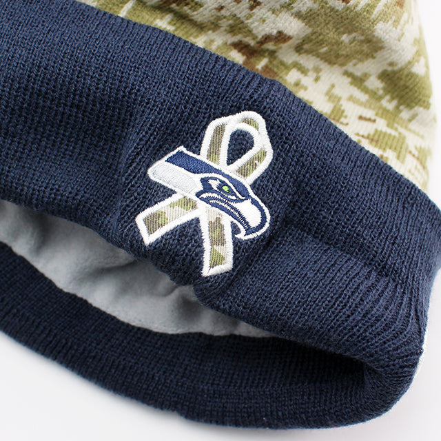 ニューエラ ニットキャップ ビーニー シアトル シーホークス NFL 2015 SALUTE-TO-SERVICE KNIT CAP BEANIE CAMO