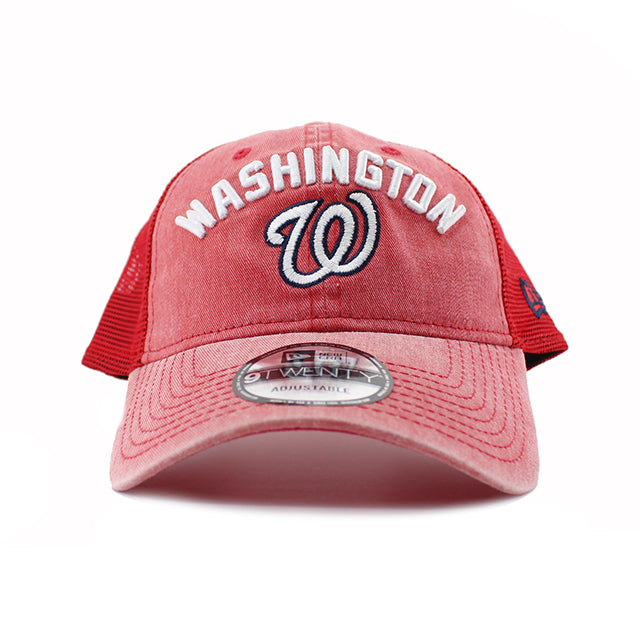 ニューエラ 9TWENTY メッシュキャップ ワシントン ナショナルズ MLB RUGGED-TEAM TRUCKER MESH CAP RED