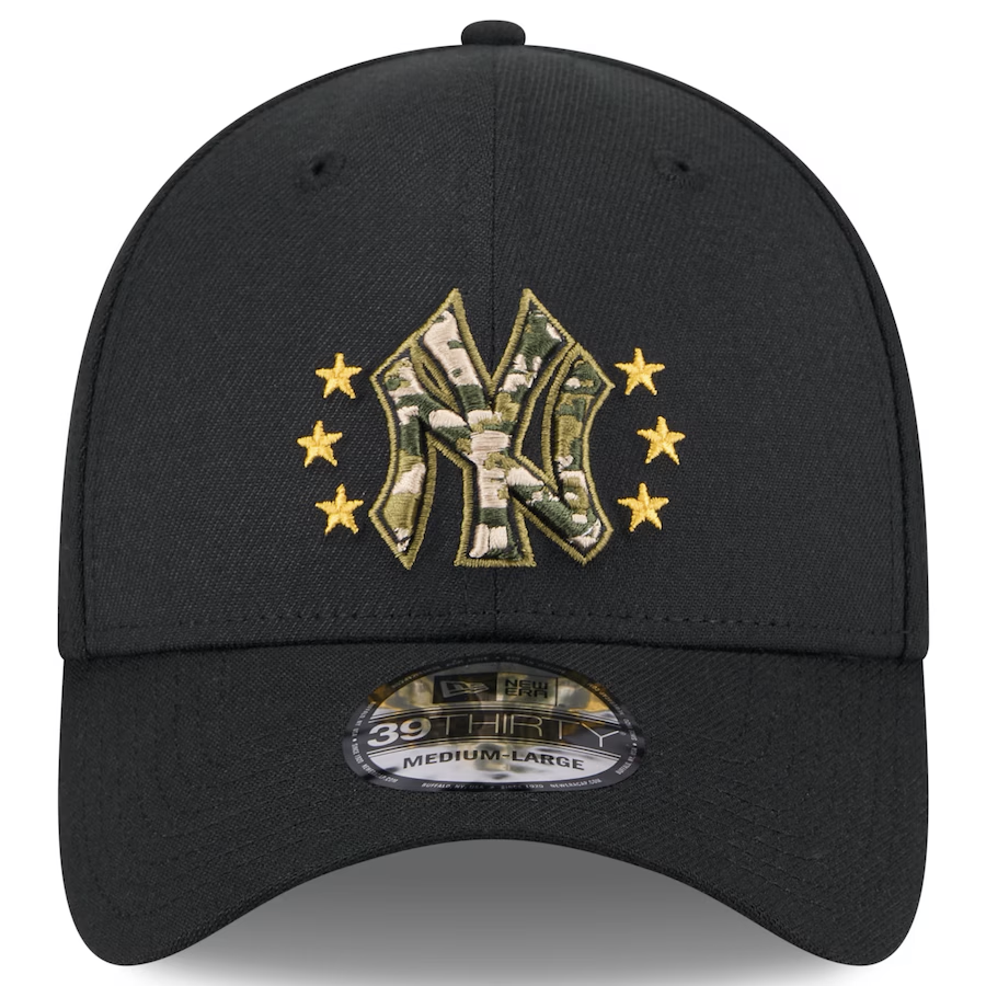 ニューエラ キャップ 39THIRTY ニューヨーク ヤンキース 2024 MLB ARMED FORCES STARS N STRIPES FLEX FIT BLACK