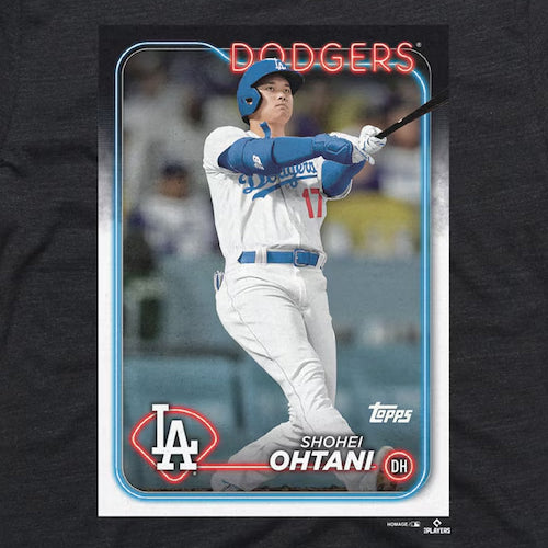 大谷翔平モデル 海外取寄 Tシャツ 2024 TOPPS BASEBALL CARD PLAYER T-SHIRT CHARCOAL