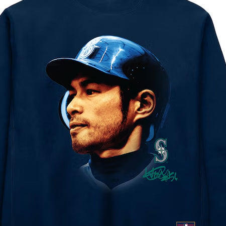 イチロー選手モデル 海外取寄 ミッチェルアンドネス スウェットシャツ シアトル マリナーズ 2025 HALL OF FAME SWEATSHIRT NAVY
