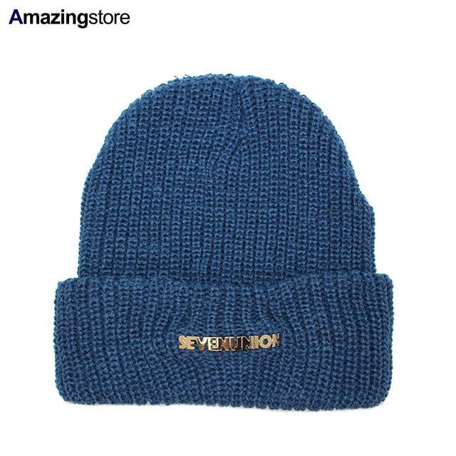 7ユニオン ニット帽ビーニー CHUNKY BEANIE CAP BLUE